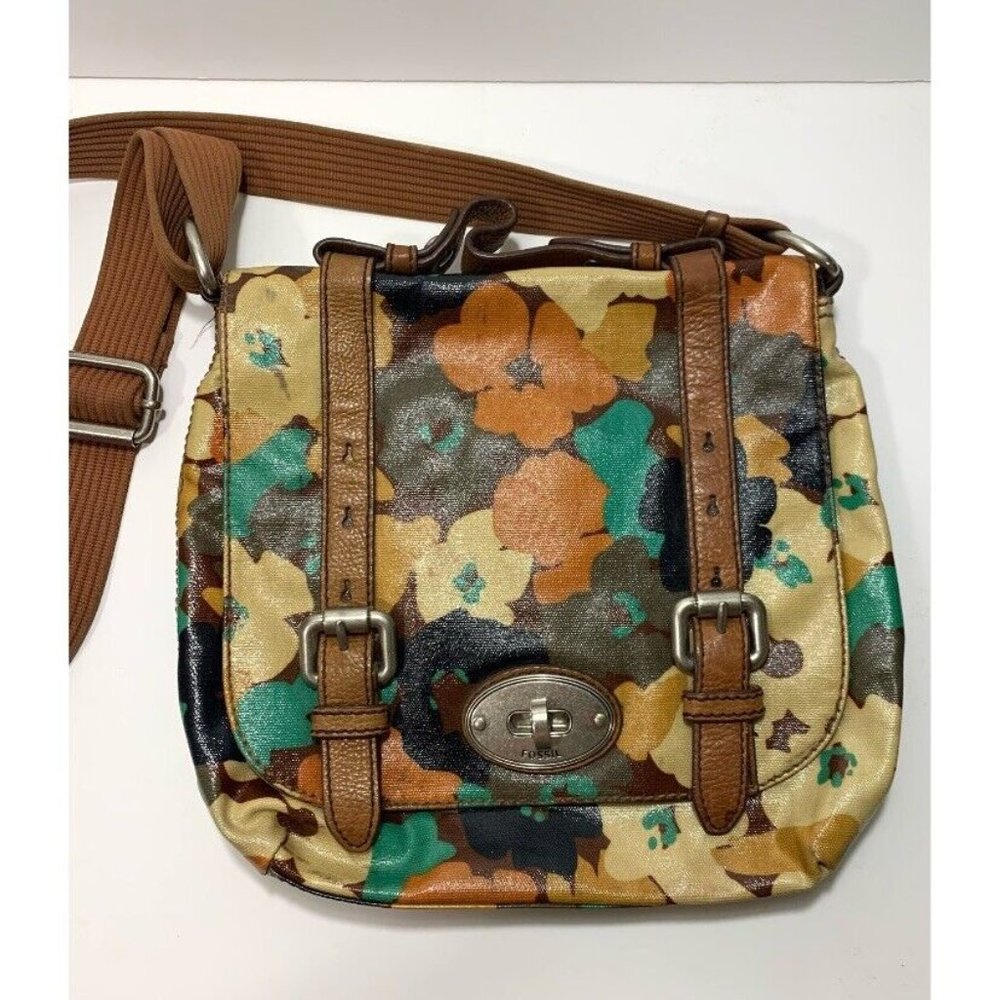 Fossil Key Per Vintage Coated Canvas Floral Print… - image 2